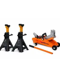Pachet cric hidraulic auto 2T, Kraft&Dele, KD1377 + 2 capre Auto 2T KD3095