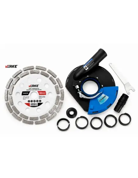 Pachet slefuire beton 180 mm, Verke, disc diamantat + sistem aspirare praf 180 mm, TOP442201114 Pachet slefuire beton 180 mm, Verke, disc diamantat + sistem aspirare praf 180 mm, TOP442201114
