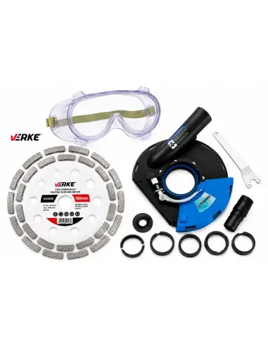 Kit slefuire beton, Verke, disc diamantat + sistem aspirare 180 mm+ ochelari, TOP44220GOG Kit slefuire beton, Verke, disc diamantat + sistem aspirare 180 mm+ ochelari, TOP44220GOG