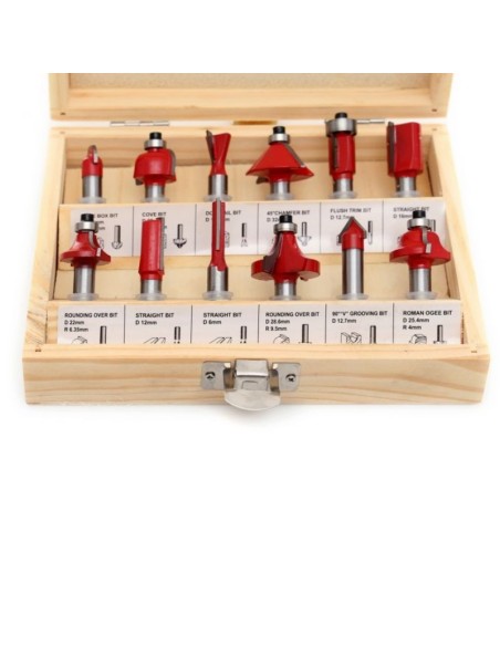 Set freze pentru lemn, Kraft&Dele KD10282, 8 mm, 12 piese Set freze pentru lemn, Kraft&Dele KD10282, 8 mm, 12 piese