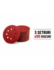 Pachet 150 discuri abrazive 125 mm, Kraft&Dele, P36 + P80 + P100, TOP1183