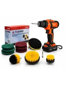 Set masina de gaurit 21V+ set perii curatare, Kraft&Dele, TOP335696