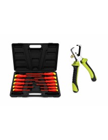 Pachet electrician, Kraft&Dele, set 11 surubelnite izolat+cleste dezizolat, TOP1033302