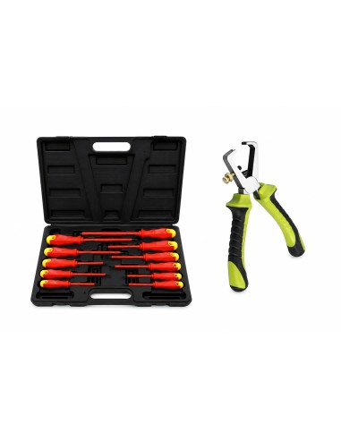 Pachet electrician, Kraft&Dele, set 11 surubelnite izolat+cleste dezizolat, TOP1033302
