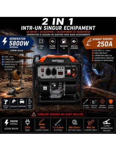 Generator invertor sudura 5800W 250A,... Generator invertor sudura 5800W 250A,...