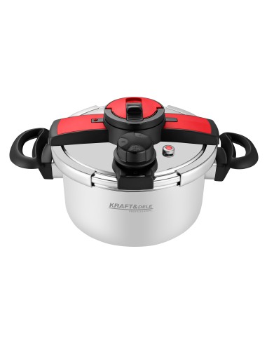 Oala sub presiune 22 cm, Kraft&Dele, 6L, inox, inductie, KD4298 Oala sub presiune 22 cm, Kraft&Dele, 6L, inox, inductie, KD4298
