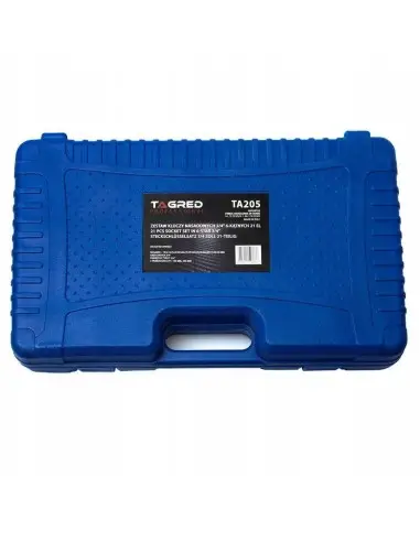 TA205-Trusa profesionala de 21 chei haxagonale cu soclu si clichet 3/4" din otel CrV Tagred TAGRED Professional - Chei si truse 