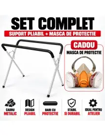 Set pentru vopsitorie auto, Kraft&Dele, suport pliabil reglabil cu protectie EPE + masca cu filtru, TD35853