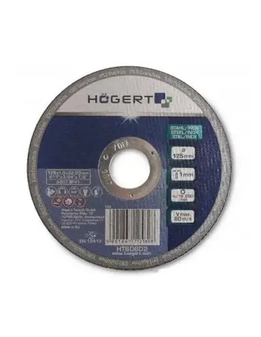 Disc polizor unghiular 125 mm pentru otel si inox HT6D602 Hogert Hogert Technik - 