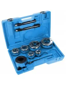 Trusa de filetare pentru tevi, Hogert, 9 piese, cu 6 dimensiuni, un clichet si doua extensii de maner