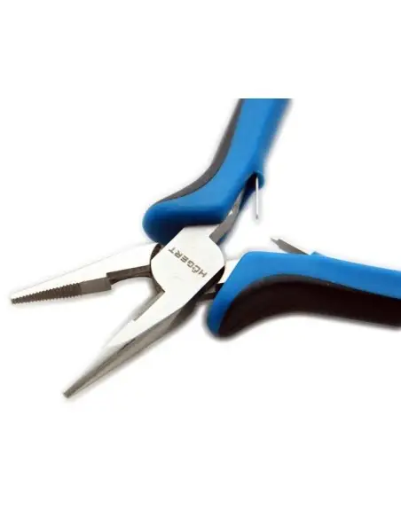 Cleste profesional de precizie, Hogert, cu nas lung, 130 mm, din otel rezistent cu maner bi-material antiderapant Hogert Technik Cleste profesional de precizie, Hogert, cu nas lung, 130 mm, din otel rezistent cu maner bi-material antiderapant Hogert Technik