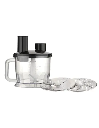 Blender de mana, Bass Polska, 800W/1200W, cu robot de bucatarie, tocator si accesorii, argintiu-negru