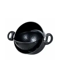 Oala cu strecuratoare si capac, Bass Polska, otel carbon, 26 cm, 5 l
