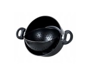 Oala cu strecuratoare si capac, Bass Polska, otel carbon, 26 cm, 5 l