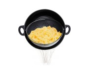 Oala cu strecuratoare si capac, Bass Polska, otel carbon, 26 cm, 5 l