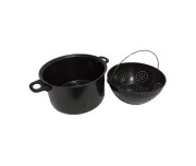 Oala cu strecuratoare si capac, Bass Polska, otel carbon, 26 cm, 5 l