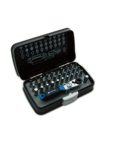 Set biti, Hogert, 1/4", cu antrenor cu clichet, 33 piese