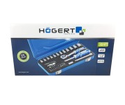 Trusa chei tubulare si biti, Hogert, 1/4", 53 piese