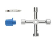 Cheie universala pentru tablouri tehnice, Hogert, 76 mm, cu bit cu doua capete 6 mm / PH2 si adaptor 1/4".