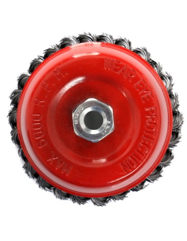 Perie pentru polizor unghiular, KraftDele, M14,125mm, cu sarma otelita Perie pentru polizor unghiular, KraftDele, M14,125mm, cu sarma otelita