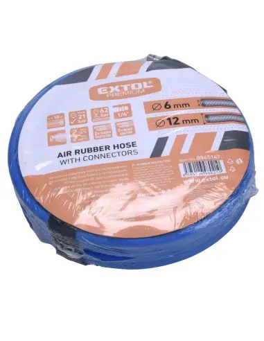 Furtun aer, Extol Premium, 10m, 1/4" cauciuc, cuplare rapida