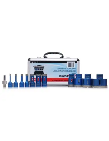 Set carote diamantate, Tagred, din otel, cu dimensiuni 6- 68 mm, filet M14 pentru o perforare rapida in materiale dure si moi.