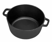 Oala din fonta 2 in 1, Kraft&Dele, 26 cm, capac tigaie, KD4412