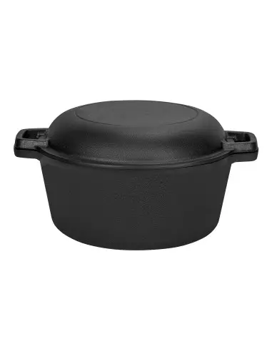 Oala din fonta 2 in 1, Kraft&Dele, 26 cm, capac tigaie, KD4412