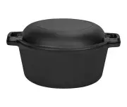 Oala din fonta 2 in 1, Kraft&Dele, 26 cm, capac tigaie, KD4412