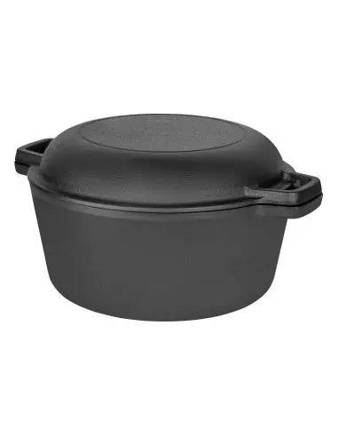 Oala din fonta 2 in 1, Kraft&Dele, 26 cm, capac tigaie, KD4412