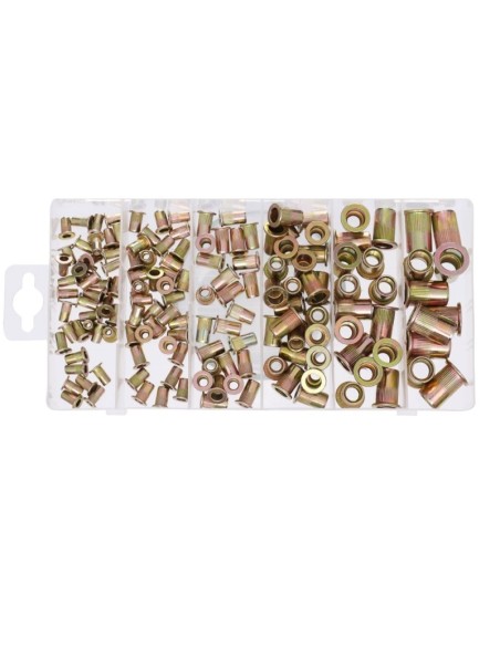 Set 150 piulite nituibile, din otel, M3, M4, M5, M6, M8, M10, Tagred. Set 150 piulite nituibile, din otel, M3, M4, M5, M6, M8, M10, Tagred.