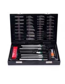 Set cutite de precizie cu lame multiple, Kraft&Dele, pentru modelare, 56 piese