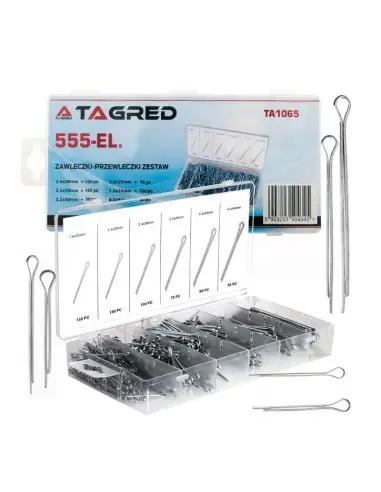 Set stifturi drepte, Tagred, din otel, 555 piese