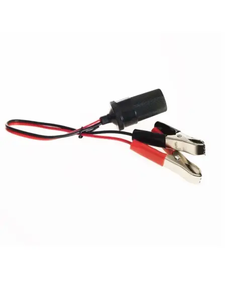Mufa bricheta cu clesti pentru conectarea la bateria masinii utilizata pentru alimentarea unor aparate electrice.
