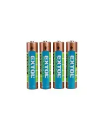 Set 4 baterii Extol, alcaline ultra 1,5 V, AAA LR03