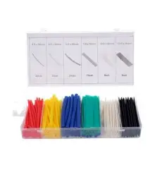 Set 128 tuburi termocontractabile la cald, Tagred, 6 culori, 128 piese, foarte flexibile.