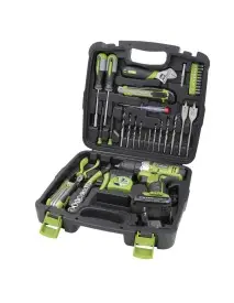 Trusa 46 piese, Extol, masina de gaurit cu acumulator Li-ion 12 V