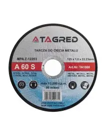 Set 100 discuri debitare metal, Tagred, 125 x 1 x 22.2 mm, TA1000