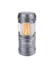 Lanterna LED telescopica, Extol, 75 lm / 25 lm, efect flacara