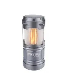 Lanterna LED telescopica, Extol, 75 lm / 25 lm, efect flacara