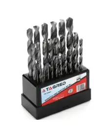 Set 25 burghie pentru metal, Tagred, cu diametre intre 1-13 mm, fabricate din otel HSS de inalta calitate.