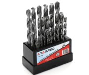 Set 25 burghie pentru metal, Tagred, cu diametre intre 1-13 mm, fabricate din otel HSS de inalta calitate.