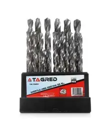 Set 13 burghie pentru metal, cu diametre intre 1.5- 6.5 mm, fabricate din otel HSS.