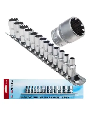 Set 13 chei tubulare, cu profil 1/4'', utilizate pentru strangerea sau slabirea suruburilor Torx, Spline.