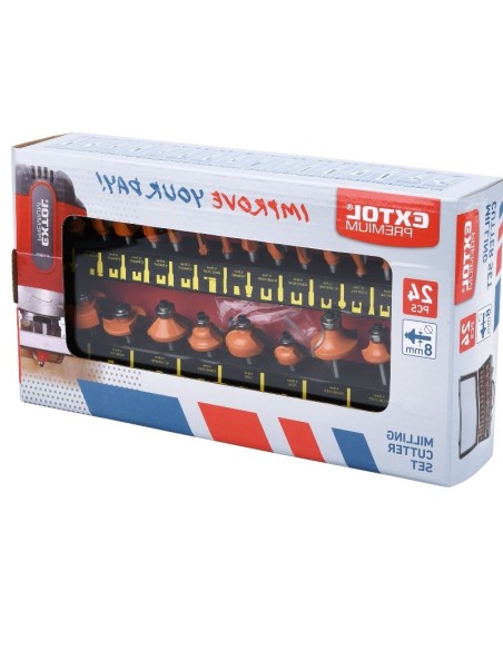 Set 24 freze pentru lemn, Extol, din SK, 8mm | Top Defender
