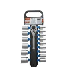 Set cheie cu clichet, 1/2 ", Extol Premium, si capete chei tubulare, 16 piese
