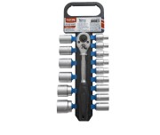 Set cheie cu clichet, 1/2 ", Extol Premium, si capete chei tubulare, 16 piese