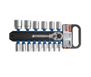 Set cheie cu clichet, 1/2 ", Extol Premium, si capete chei tubulare, 16 piese