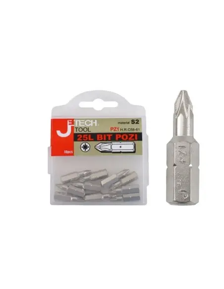 Set 10 biti Extol, in cruce, PZ 0 x 25 mm 1/4", CR-MoV