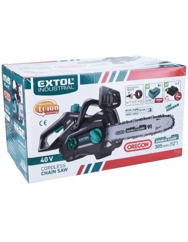 Drujba, Extol, fara fir, cu lant 30 cm, Double Guard, motor fara perii